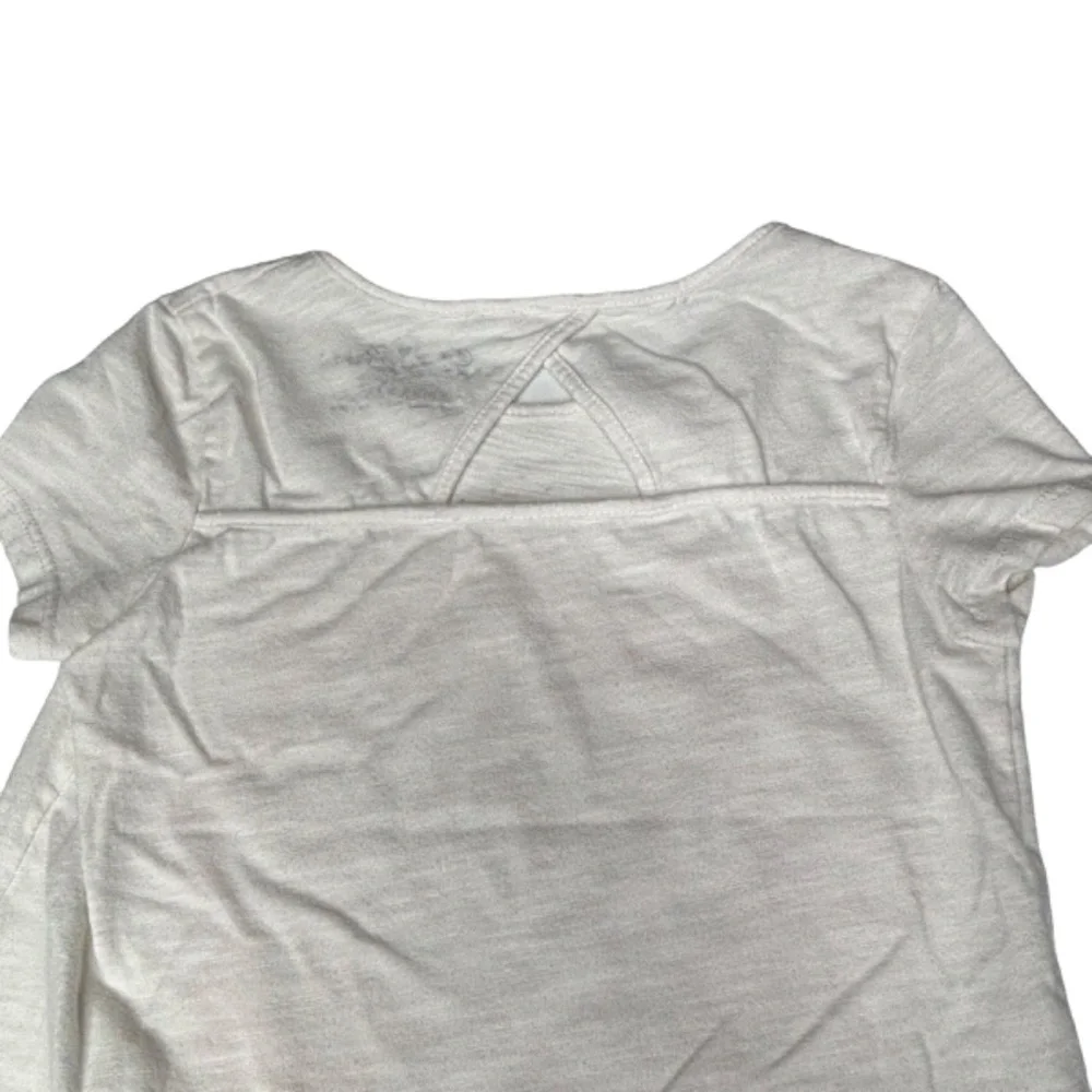 Lucky Brand Girls Top Size S‎ Short Sleeve Mandala Graphic Fringe Hem Tee Shirt